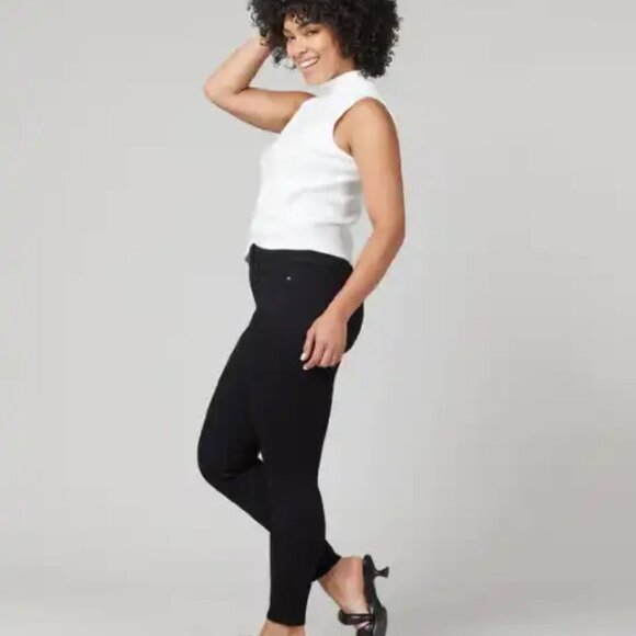 SPANX by Sara Blakely Ankle Skinny Jeans, Clean Black - Picture 3 of 16